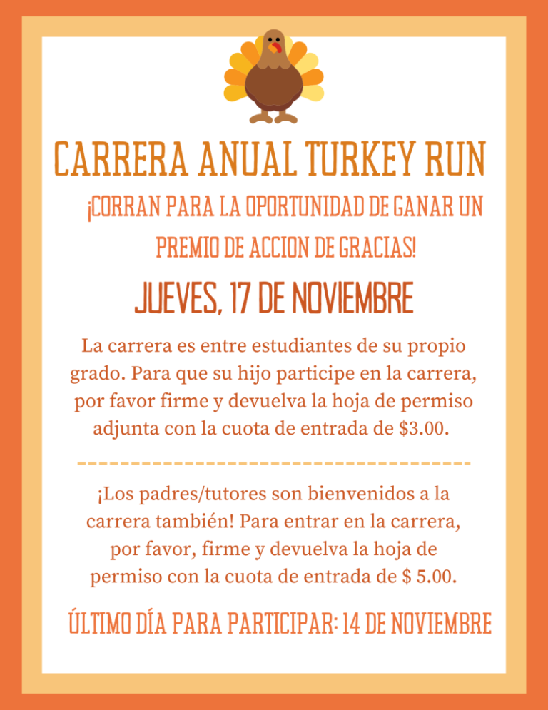 IMPORTANT Turkey Run Permission Slip 2022 St. Thomas the Apostle School