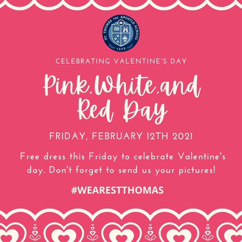 Valentine's Day - Wear red and pink day!